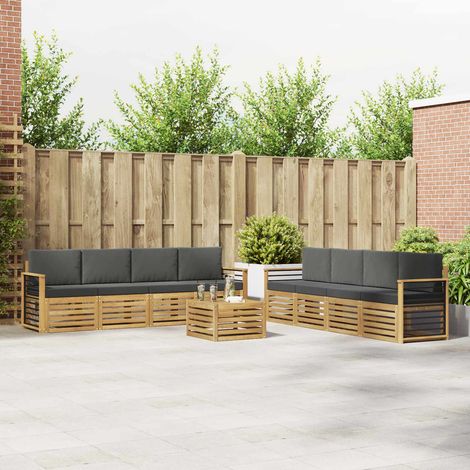 vidaXL Outdoor-Sofagarnitur 9 Stk. Weiß und Anthrazit Polyester (1/5)