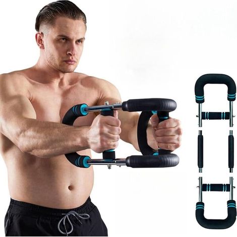 Musculation Avant Bras pour Homme, Exerciseur de Bras Twister, Barre de Musculation Réglable, Avant-Bras, Triceps, Poitrine, Appareil de Fitness Portable pour La Maison (1/5)
