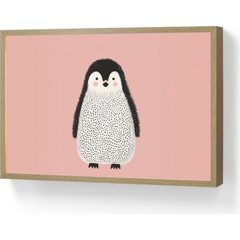 APLIQUE DE PARED Pingüino - Lunares - Minimalista - Rosa 60x40 cm