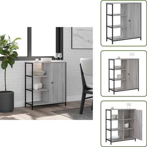 The Living Store Sideboard Grau Sonoma 70x30x80 cm Holzwerkstoff - Schreibtisch - Wohnzimmermöbel - Sideboard - Regal - Grau (1/5)