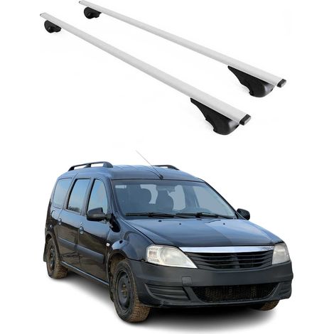 OMAC Barres de toit pour Dacia Logan 2007-2013 – TÜV / DIN 75302:2019 – Antivol inclus – Charge max 75 kg – 2 barres Argent (1/4)
