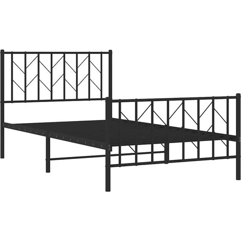 Giroletto con Testiera e Pediera Metallo Nero 100x200 cm vidaXL (1/5)