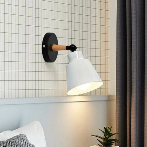 Retro-Vintage-Wandleuchte mit E27-Fassung, Deckenleuchte im Industriestil aus Holz und Metall, verstellbare Wandleuchte für den Innenbereich, moderne Wandleuchte für Schlafzimmer, Eingangsbereich, Woh (1/4)