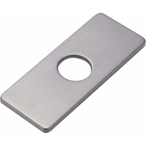 Rosetta per rubinetto da lavello da cucina a foro singolo, rosetta quadrata in acciaio inox con piastra di copertura per fori di montaggio non utilizzati, rosetta per rubinetto (1/4)