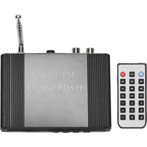 Lecteur MP3 3 en 1 avec amplificateur de puissance, radio, Bluetooth 5.0 et télécommande (noir) (1/5)