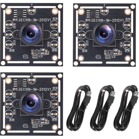 Lot de 3 modules de caméra OV9732, caméra USB, HD 1280x720 à 30 images par seconde, grand angle de 100°, câble de 2 mètres, pour une qualité d'image exceptionnelle