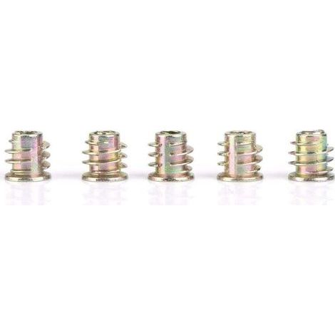 M4 / M5 Écrou Hexagonal Fileté en Alliage de Zinc Écrou Hexagonal de Fixation à l'Intérieur Écrou Insérer Douille Écrous à Vis pour Meubles en Bois(M4x8(50pcs)) (1/4)