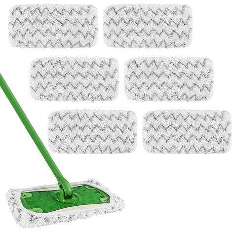 almohadillas de microfibra lavables, reutilizables, de alta absorción, para suelos duros, compatibles con fregonas de 10 pulgadas. (1/5)