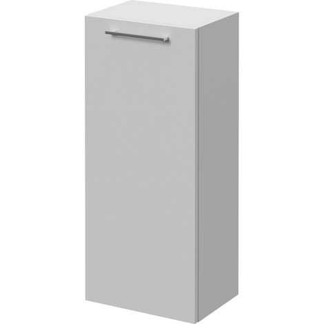 Napoli Gloss Grey Pearl 350mm Wall Mounted Single Door Side Cabinet - 350mm - Chrome 160mm Handle