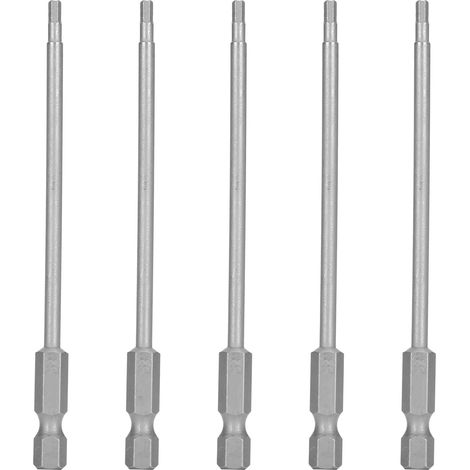 Lot de 10 embouts de tournevis magnétiques de 2,5 mm en acier allié, tige hexagonale de 6,35 mm (1/4 pouce). (1/5)