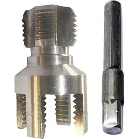 Lot de 2 outils filetage plomberie à tige hexagonale en acier au carbone pour perceuse électrique 6 Points - (1/4)