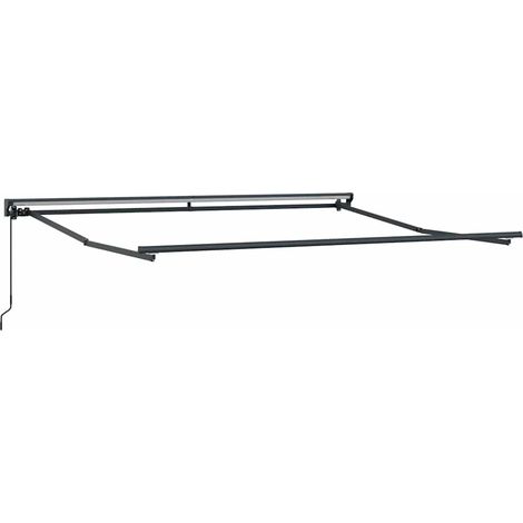 Store banne Auvent Manuel Anthracite 3,5 x 2,5 m Aluminium CFW55740 (1/5)