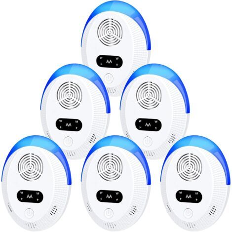 Repelente de ratones ultrasónico para interiores, 6 unidades, protección eficaz para hogar, cocina, oficina y almacén (1/5)