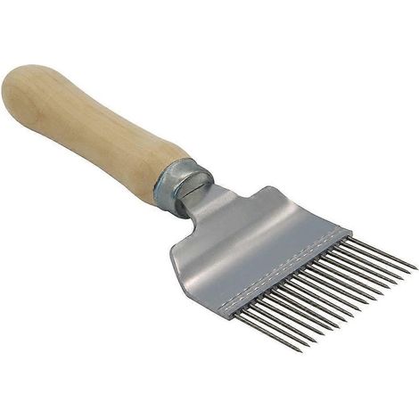 Fourchette ouvre-couvercle en acier inoxydable avec manche en bois (1/3)
