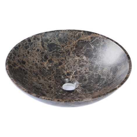 FugaFlow Efficiente Pietra - Vasque 42x42x12cm - ronde - pierre naturelle mouchetée
