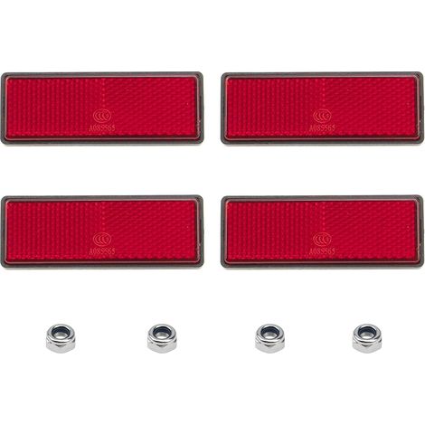 4 Pieces Motorcycle Retroreflectors Approved Red Rectangular Reflector Screw Fixing Reflectors for Trailer Truck Motorcycle Tractor RV Bike (Red caadioptre red) (1/5)