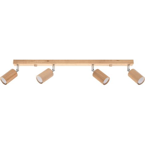 [NEUWERTIG] B-Ware Envostar Deckenspot Deckenleuchte Strahler Holz Zylinder Peach Puff 4flg Holz