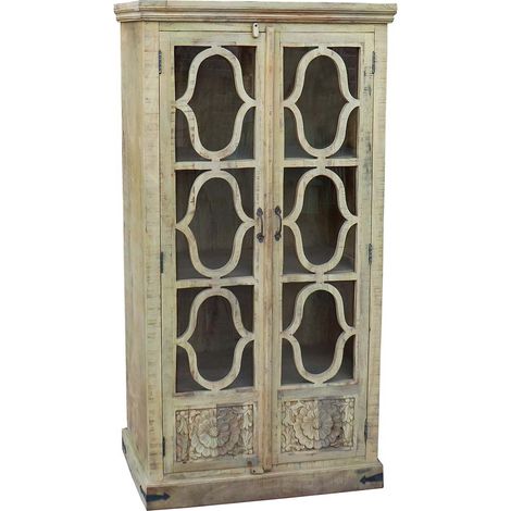 Vitrina de madera blanca 100x45x196 (1/4)