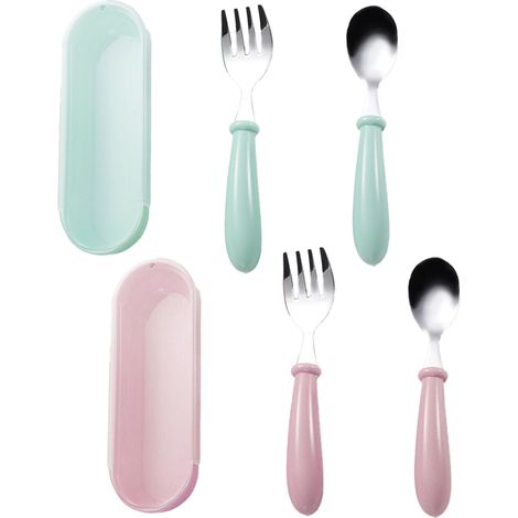 Couverts Enfants - Ensemble De Couverts Métalliques Pour Enfants - Adaptés Aux Tout-Petits Et Aux Écoliers - 6 Pièces (1/5)