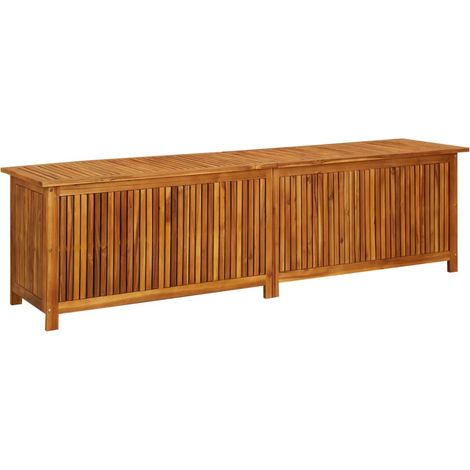 Cofre de almacenaje para muebles de jardín 200 x 50 x 58 cm madera maciza de acacia 020013018 (1/5)