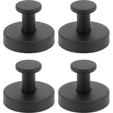 Set mit 4 Saugnapfhaken aus Edelstahl, wasserdicht, schwarz