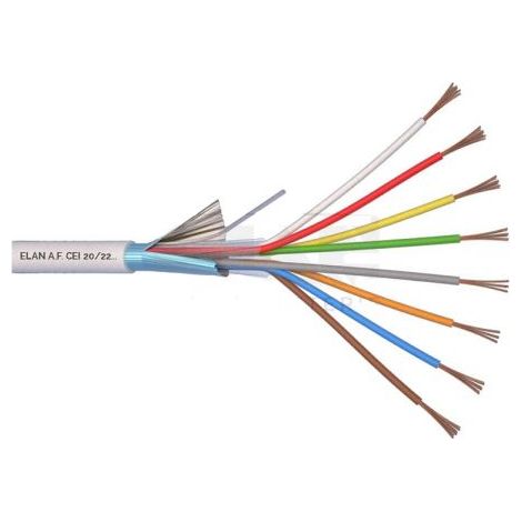 Elan cavo allarme 8x0,22 Schermato 100% Rame Da 50mt o 100MT - 020081 50 Mt