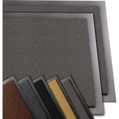 Lot de 2 Tapis de Porte Paillasson d'Entree Interieur et Extérieur Tapis Antidérapant et Anti-Poussière Tapis d’entrée Imperméable Lavable 40x60cm Anthracite (1/5)