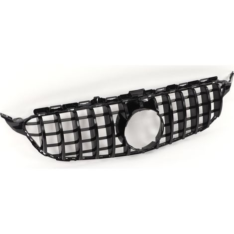 Calandre de remplacement style Panamericana GT pour Mercedes-Benz Classe C W205 C205 S205 (avant restylage, 2015-2018) (noir brillant) (1/5)