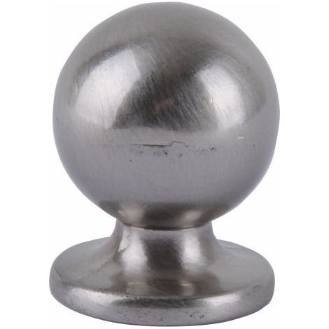 Pomolo de esfera de zamak níquel satinado de 20 mm