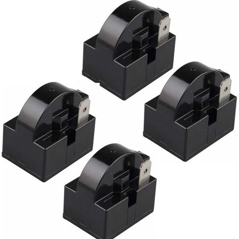 Lot de 4 relais de démarrage PTC 15 Ohm 220 V à une broche PTC pour réfrigérateur congélateur et compresseur Noir（1 pied）