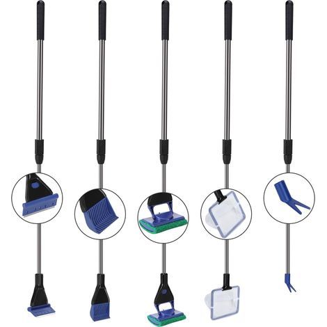 x 5-in-1 Aquarium Cleaning Kit, Retractable Tool, Durable Plastic, Aquascaping Glass (1/5)
