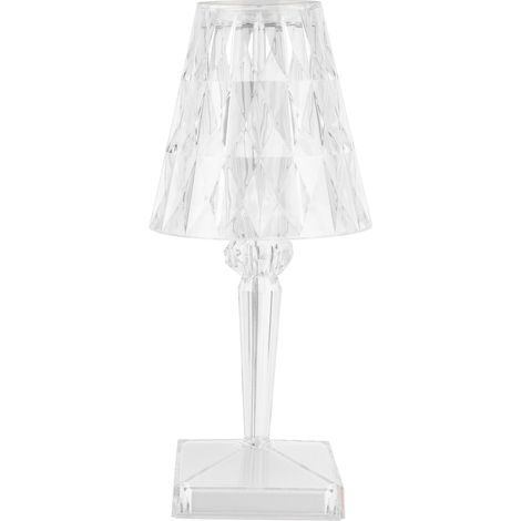Lampe de table LED en cristal, prisme transparent, lampe de bureau à intensité variable, chargement USB, décoration de chevet (1/5)