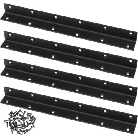 L-förmiger Eckverbinder, 4er-Pack, 90°-Winkelverbinder mit Lochung, robuste Verstärkung für Holz, für Verstärkungen, Reparaturen, Tische, Schränke, Möbel – 275 x 25 x 25 mm - Crezuo (1/4)