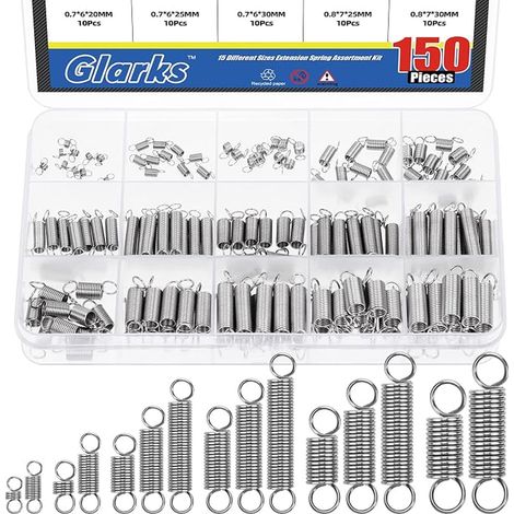 Stainless Steel Double Hook Pull Springs Set Sizes Small Pull Spring Cables for Mechanical Engineering Industry (1/4)