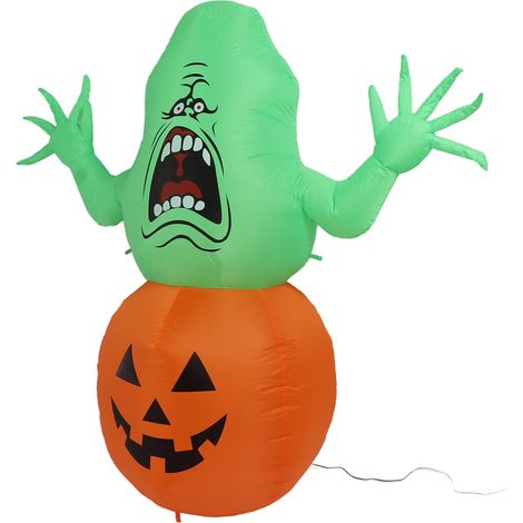 Aufblasbares grünes Halloween-Monster mit LED-Beleuchtung, 1,5 m, IP44 wasserdicht, für Garten, Hof und Rasen, EU-Stecker 220–240 V (1/5)