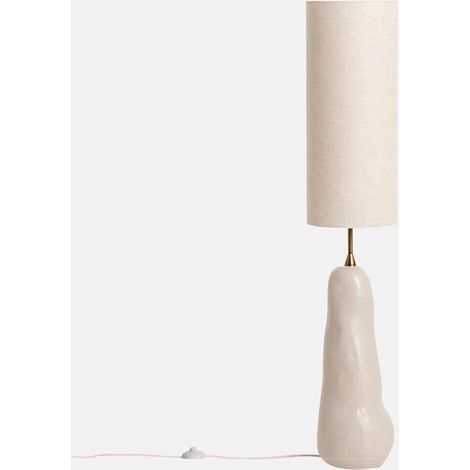 Lampada da terra per interni in ceramica e tessuto Ø27cm