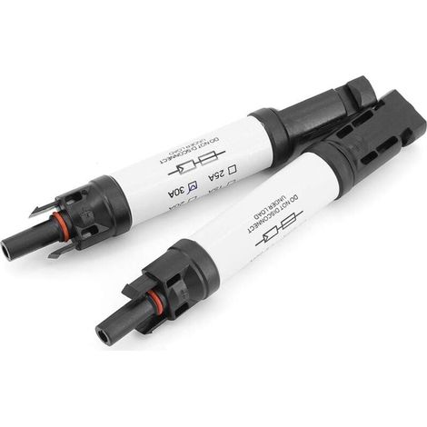 Connecteur UlisemMC4 avec fusible, fusible 30 A, connecteur de panneau solaire MC-4 mâle/femelle, adaptateur de câble d'alimentation solaire (30 A) (1/4)
