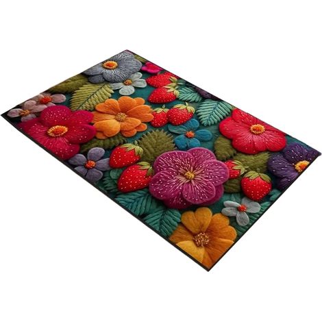 Tapis rétro - Tapis de décoration d'intérieur carré - 51 x (1/5)