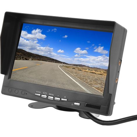 Kit caméra de recul 7 pouces avec écran IPS 16:9, système PAL NTSC, moniteur de stationnement et marche arrière pour camion, remorque et camping-car (1/5)