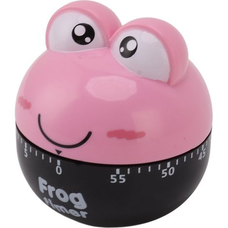 Cartoon-Maschinen-Timer, hochpräzise, einstellbar, 60 Minuten, mechanischer Küchen-Kochtimer für Küche und Arbeitszimmer, Rosa (1/5)