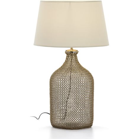 Lampe de Table 26x26x55 Cristal/Métal doré/Sans écran (1/3)