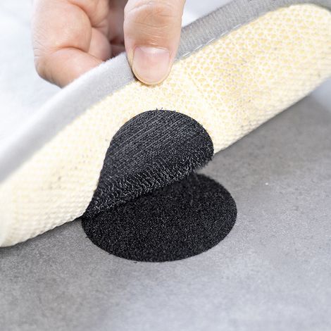 Lot de 20 adhésifs antidérapants noirs pour tapis, réutilisables et lavables, fixations pour canapé et coussin, patins auto-adhésifs pour sous-tapis antidérapants usage domestique (1/5)