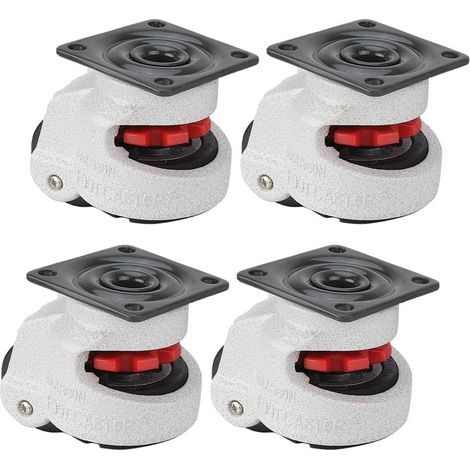 4 Pieces 2.8" Retractable Leveling Caster, Industrial Swivel Caster, 330lb Capacity Swivel Wheels (1/5)