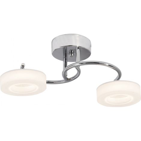 tokio plafonnier 2x12w led 1920lm 4000k l.41,5xw.17xh.17xh.17,5cm chrome (1/3)