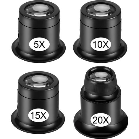 lupas de relojero 5X 10X 15X 20X, oculares de joyero (1/5)