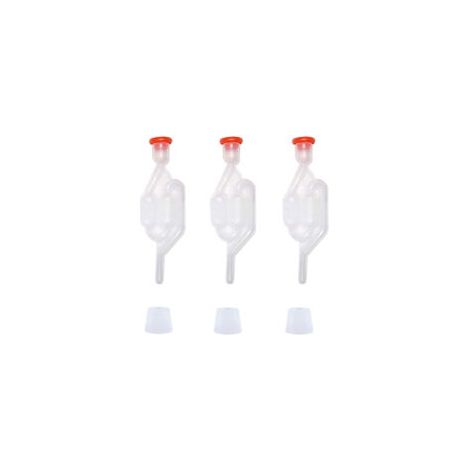 Bonde de Fermentation, 3 Barboteur Fermentation avec Bouchon en 3 Bouchon en Caoutchouc avec Trou pour Fermentation de Brassage et vin (1/4)