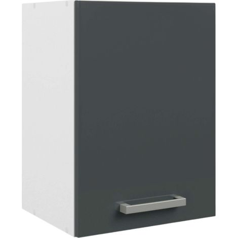 Armario Colgante de Cocina, Armario de pared con 1 Puerta Vetro Gris brillante y Blanco 40x55x33 cm