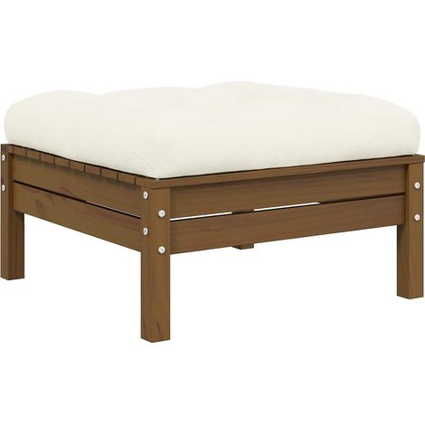 Maison Exclusive - Gartensofa 2-Sitzer mit Creme Kissen Massivhol (1/5)