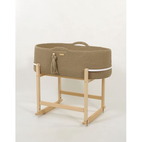 Cesta Moisés boho hecha a mano con cuna - arena (1/5)