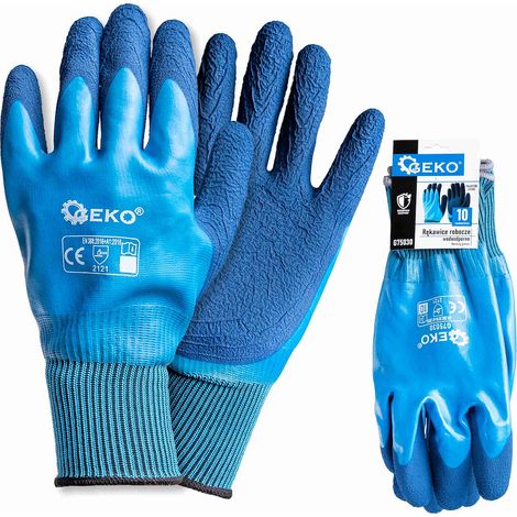Wasserdichte Arbeitshandschuhe Größe 10 /Polyester - Latex/ (12/120) (1/5)